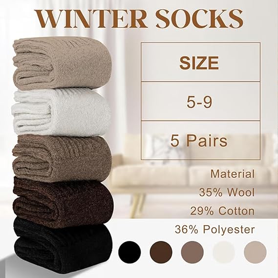 Women's Solid Mid-calf Socks (5pcs)