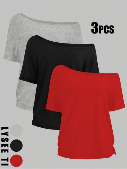 3-Pack – Women's Casual Short Sleeve Tops