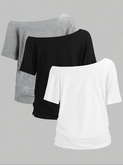 3-Pack – Women's Casual Short Sleeve Tops