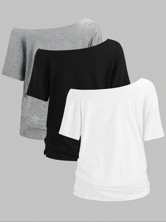 3-Pack – Women's Casual Short Sleeve Tops