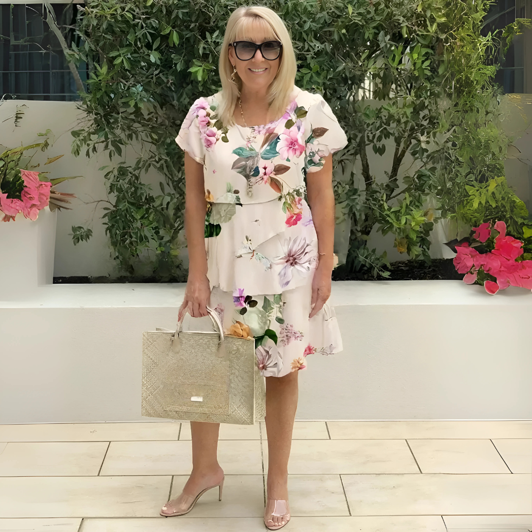 Lillian – Layered Ruffle Midi Dress